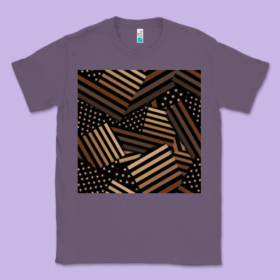 Melanin American Flag Seamless Pattern Classic Tee Designed By Bundleandbundleshop