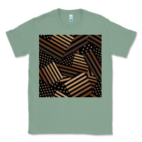 Sage melanin american flag seamless pattern Classic Tee - BundleAndBundleShop