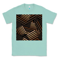 Seafoam melanin american flag seamless pattern Classic Tee - BundleAndBundleShop