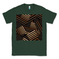 Sports Green melanin american flag seamless pattern Classic Tee - BundleAndBundleShop