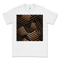 White melanin american flag seamless pattern Classic Tee - BundleAndBundleShop