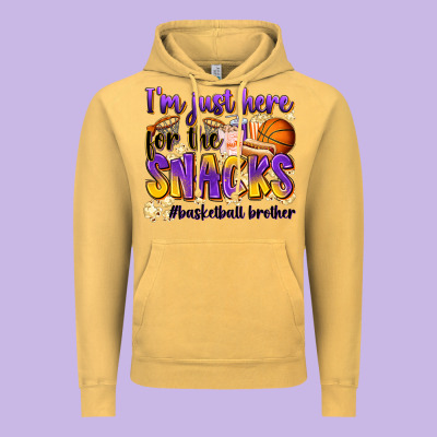 I'm Just Here For The Snacks #basketball Brother Vintage Hoodie Designed By Zillion Design Studio
