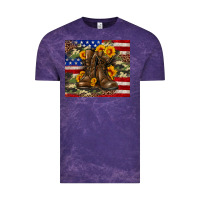 Cloud Purple Army USA lag leopard camouflage sunflower 20oz Vintage Tee - Neo Western