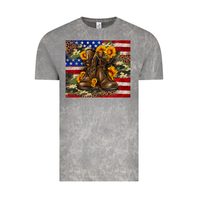 Army Usa Lag Leopard Camouflage Sunflower 20oz Vintage Tee by Neo Western | Teevron