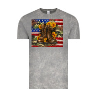 Cloud Rock Army USA lag leopard camouflage sunflower 20oz Vintage Tee - Neo Western
