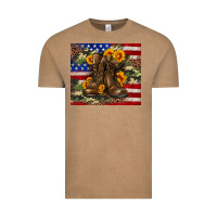 Vintage Coffee Army USA lag leopard camouflage sunflower 20oz Vintage Tee - Neo Western