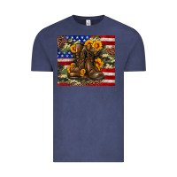 Vintage Denim Army USA lag leopard camouflage sunflower 20oz Vintage Tee - Neo Western