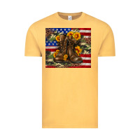 Vintage Mustard Army USA lag leopard camouflage sunflower 20oz Vintage Tee - Neo Western
