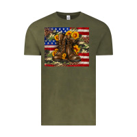 Vintage Olive Army USA lag leopard camouflage sunflower 20oz Vintage Tee - Neo Western