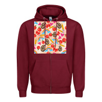 Burgundy back to school seamless pattern 6 (3600x3600) Zipper Hoodie - AdoDesignShop