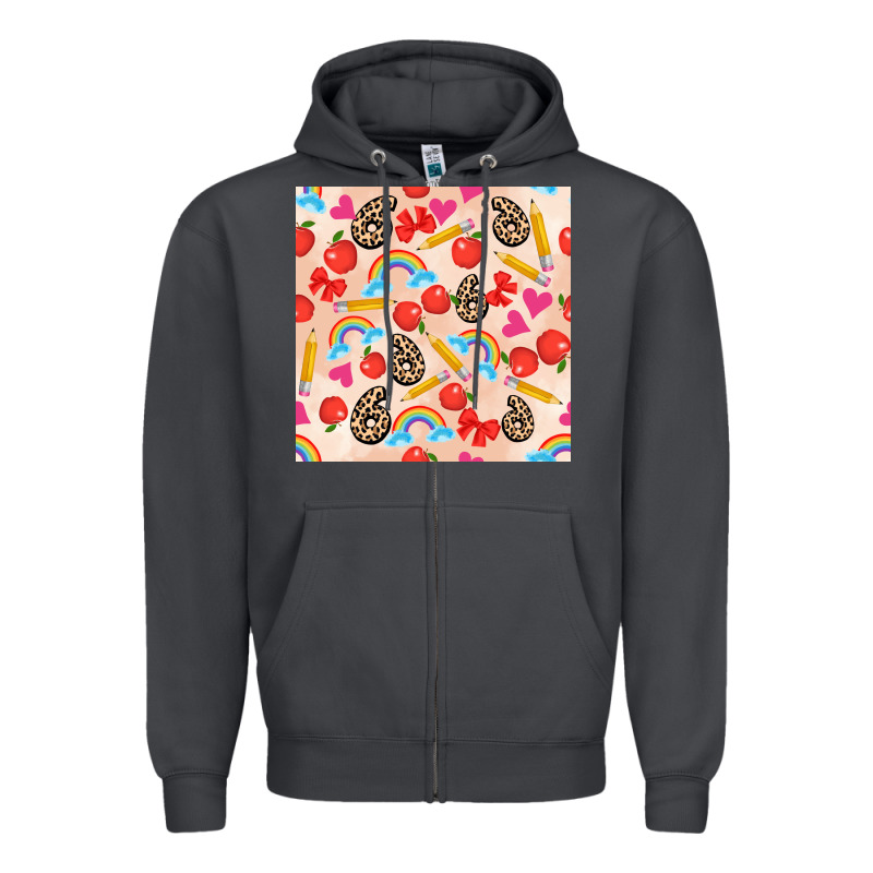 Back To School Seamless Pattern 6 (3600x3600) Zipper Hoodie by AdoDesignShop | Teevron