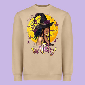 Be Witchy Black Witch Heavyweight Sweatshirt Designed By Texasbilliewilder