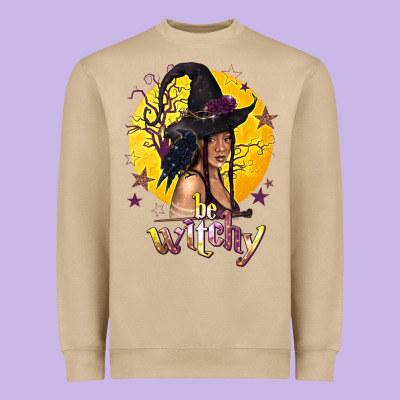 Be Witchy Black Witch Heavyweight Sweatshirt Designed By Texasbilliewilder