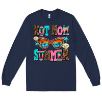 Navy hot mom summer Long Sleeve Tee - AdoDesignShop