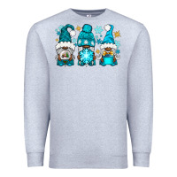 Heather Grey winter afro gnomies Premium Sweatshirt - NancyCooperArtShop