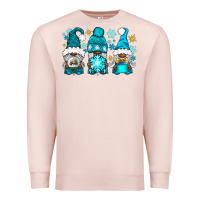 Pale Pink winter afro gnomies Premium Sweatshirt - NancyCooperArtShop
