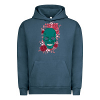 Pigment Midnight Navy Skull with flowers Urban Hoodie - Bettercallsaul