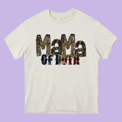Mama Of Both Heavy Core Tee Designed By Racoondesign