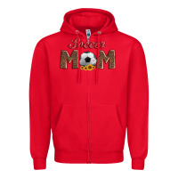 Red soccer mom with ball and sunflower Zipper Hoodie - Artiststas