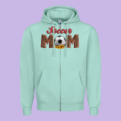Soccer Mom With Ball And Sunflower Zipper Hoodie Designed By Artiststas