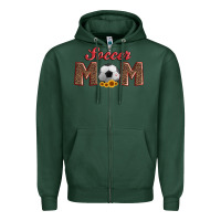 Sports Green soccer mom with ball and sunflower Zipper Hoodie - Artiststas