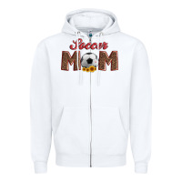 White soccer mom with ball and sunflower Zipper Hoodie - Artiststas