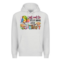 Dove Grey i just want to stay home and craft Premium Hoodie - LillyAllenDesigns