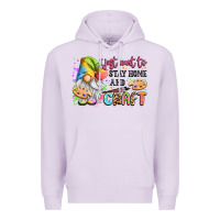Lilac i just want to stay home and craft Premium Hoodie - LillyAllenDesigns