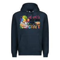 Navy i just want to stay home and craft Premium Hoodie - LillyAllenDesigns