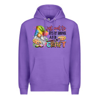 Purple i just want to stay home and craft Premium Hoodie - LillyAllenDesigns