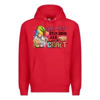 Red i just want to stay home and craft Premium Hoodie - LillyAllenDesigns