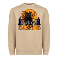 Mushroom Black Cat Crossing Heavyweight Sweatshirt - texasbilliewilder