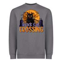 Storm Black Cat Crossing Heavyweight Sweatshirt - texasbilliewilder