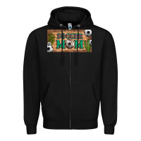 Black soccer mom with ball and cactus and serape licanse plate Zipper Hoodie - Artiststas
