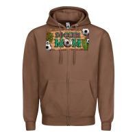 Chestnut soccer mom with ball and cactus and serape licanse plate Zipper Hoodie - Artiststas