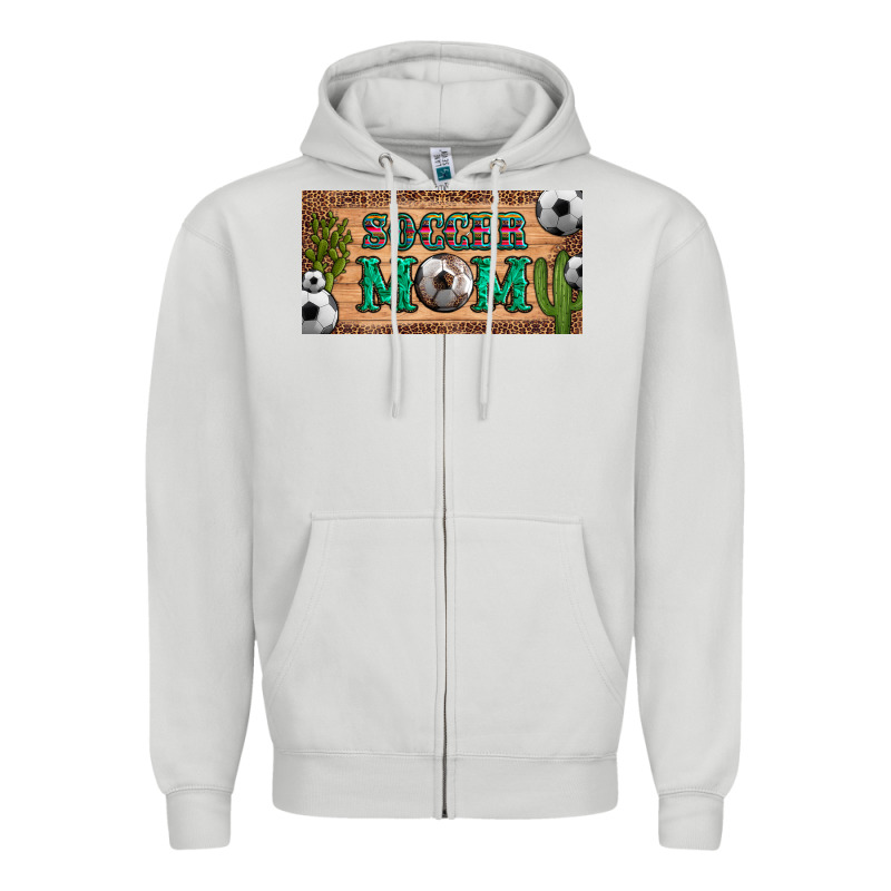 Soccer Mom With Ball And Cactus And Serape Licanse Plate Zipper Hoodie by Artiststas | Teevron