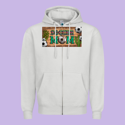 Soccer Mom With Ball And Cactus And Serape Licanse Plate Zipper Hoodie Designed By Artiststas
