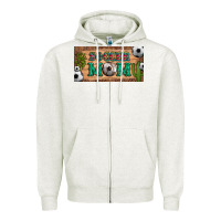 Oatmeal Heather soccer mom with ball and cactus and serape licanse plate Zipper Hoodie - Artiststas