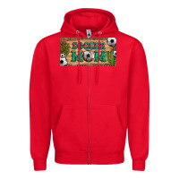 Red soccer mom with ball and cactus and serape licanse plate Zipper Hoodie - Artiststas