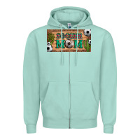 Seafoam soccer mom with ball and cactus and serape licanse plate Zipper Hoodie - Artiststas