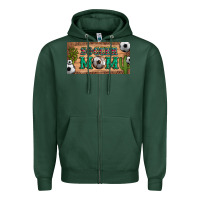 Sports Green soccer mom with ball and cactus and serape licanse plate Zipper Hoodie - Artiststas