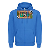 True Royal soccer mom with ball and cactus and serape licanse plate Zipper Hoodie - Artiststas