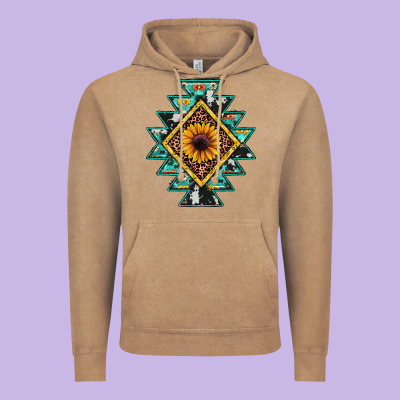 Aztec Leopard Sunflower Vintage Hoodie Designed By Jahusdesignshop