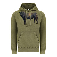 Vintage Olive black angus bull Vintage Hoodie - RanaPortraitStore