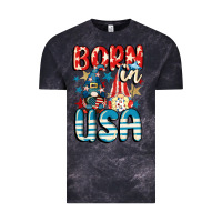 Cloud Black Born in USA gnomes 4th of July Vintage Tee - CowGirlArtShop