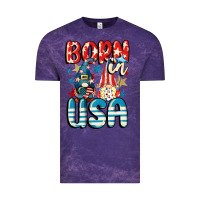 Cloud Purple Born in USA gnomes 4th of July Vintage Tee - CowGirlArtShop