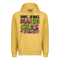 Antique Gold thick things mardi gras vibes Premium Hoodie - LillyAllenDesigns