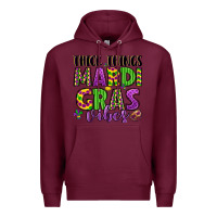 Burgundy thick things mardi gras vibes Premium Hoodie - LillyAllenDesigns