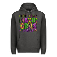 Charcoal Heather thick things mardi gras vibes Premium Hoodie - LillyAllenDesigns