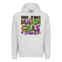 Dove Grey thick things mardi gras vibes Premium Hoodie - LillyAllenDesigns